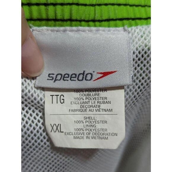 Speedo Men's Green & Blue Tropical Print Board Short Style Swim Trunks Size 2XL - Picture 2 of 6